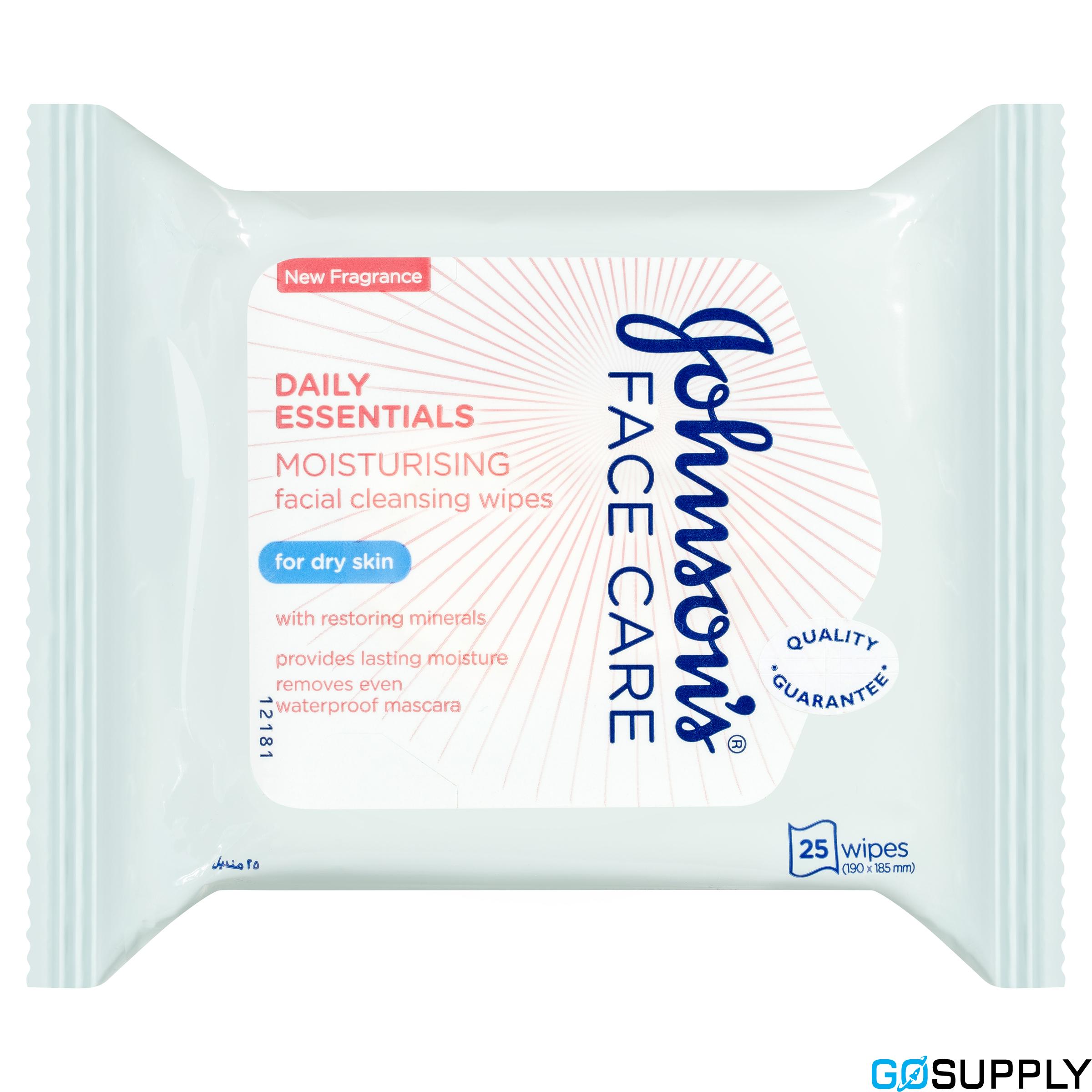 Johnson's Face Care Daily Essentials Moisturising Dry Skin Wipes - Thumbnail 3