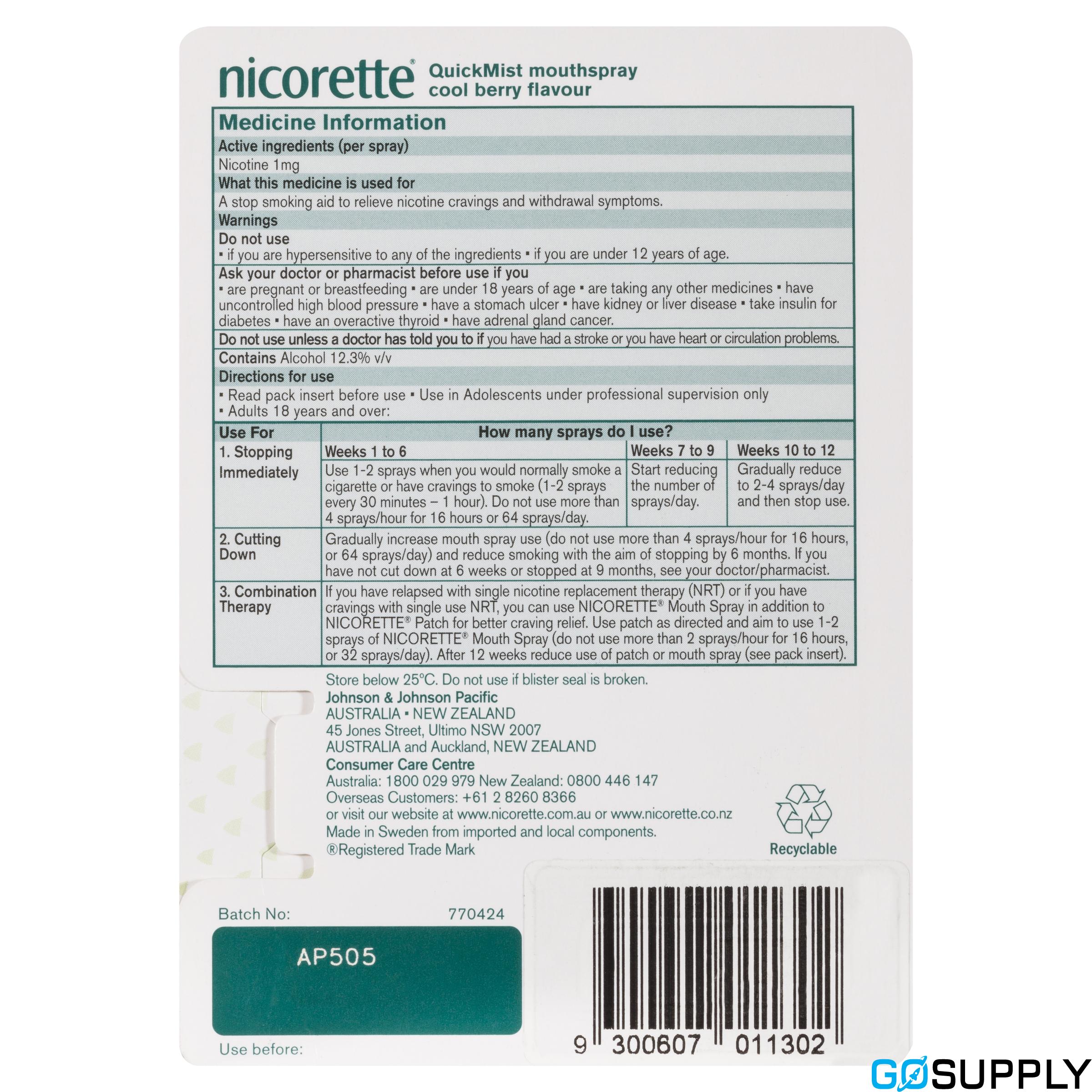 Nicorette Quit Smoking QuickMist - Thumbnail 2