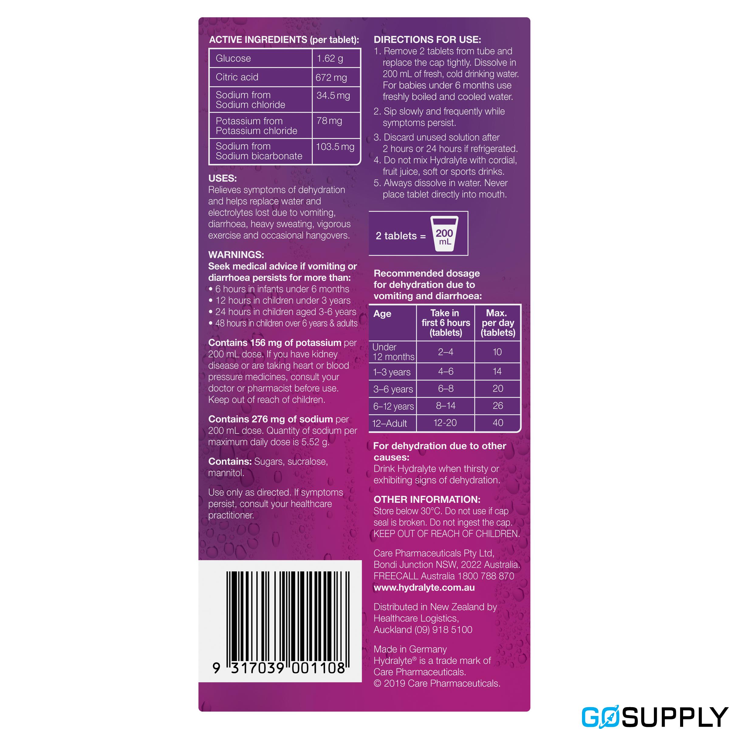 Hydralyte Effervescent Electrolyte Tablets - Thumbnail 6