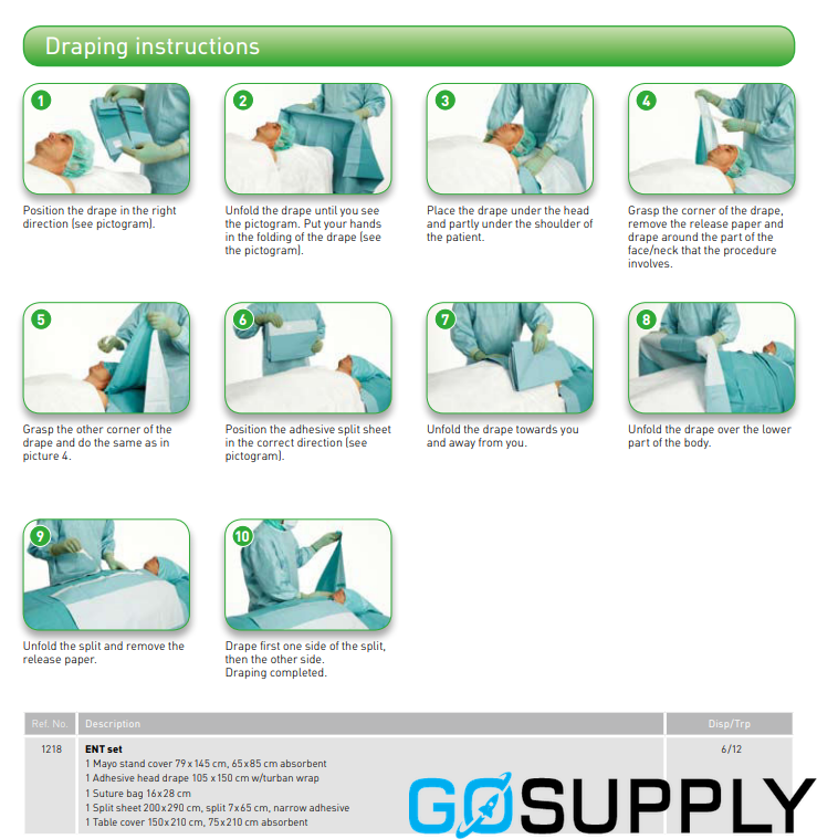Adhesive Split Surgical Drape, 200 x 290 cm - Thumbnail 2