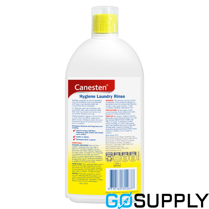 Canesten Antibacterial And Antifungal Hygiene Laundry Rinse Sanitiser Lemon Scented 1L - Thumbnail 3