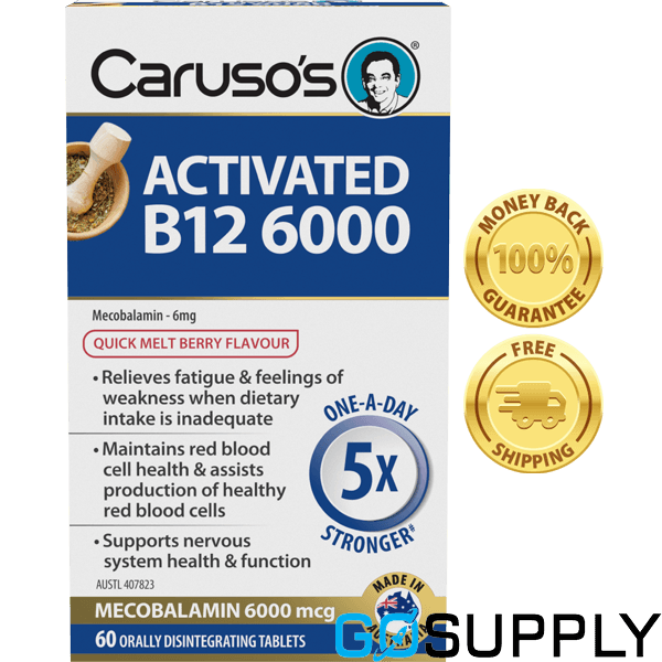 Carusos Activated B12 6000 60 Tablets - Thumbnail 2
