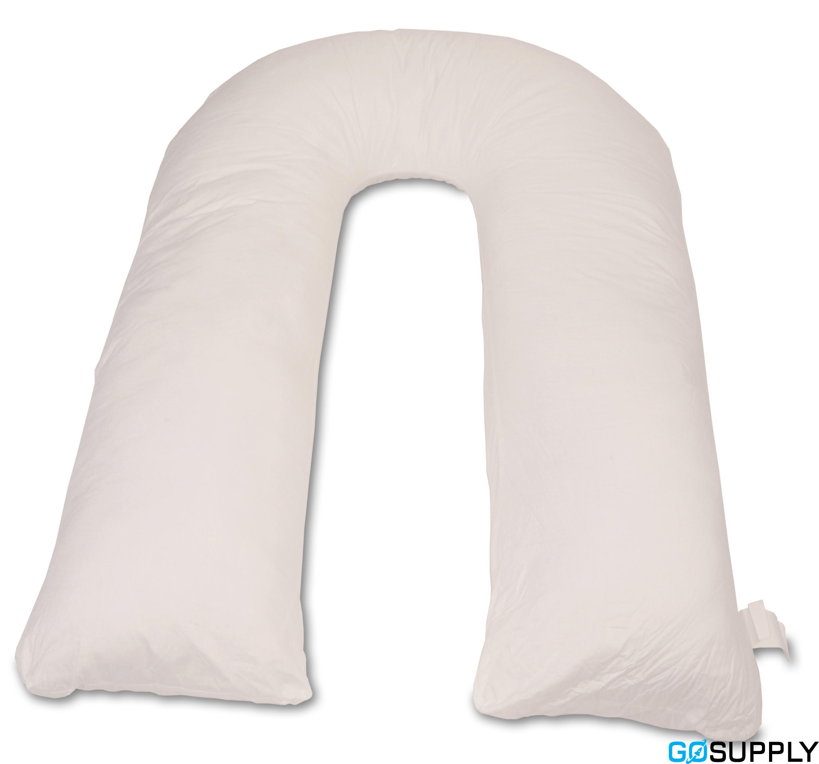 Cotton Cover U-Shape Pillow - White - Thumbnail 2