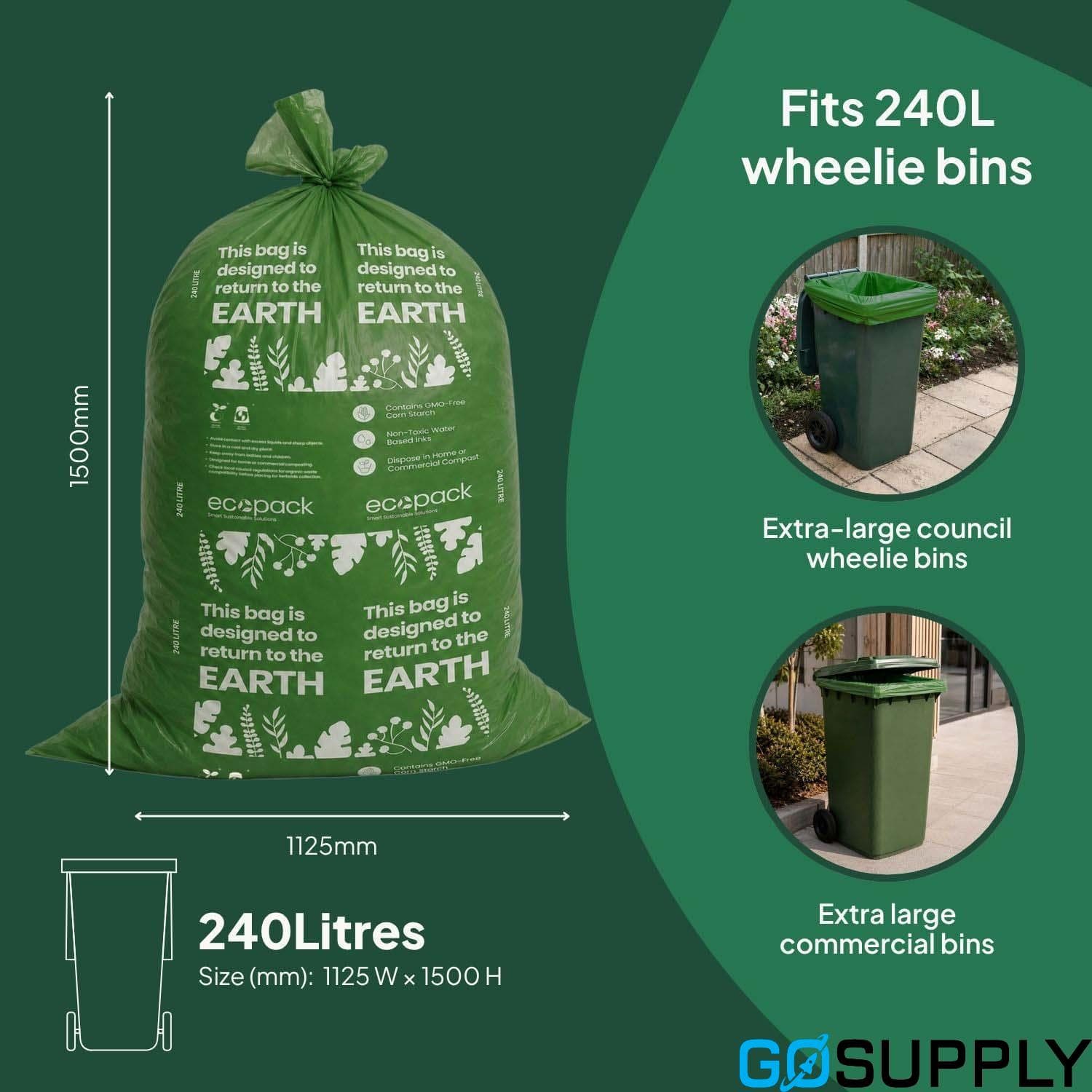 Ecopack Compostable Wheelie Bin Liners - Thumbnail 5