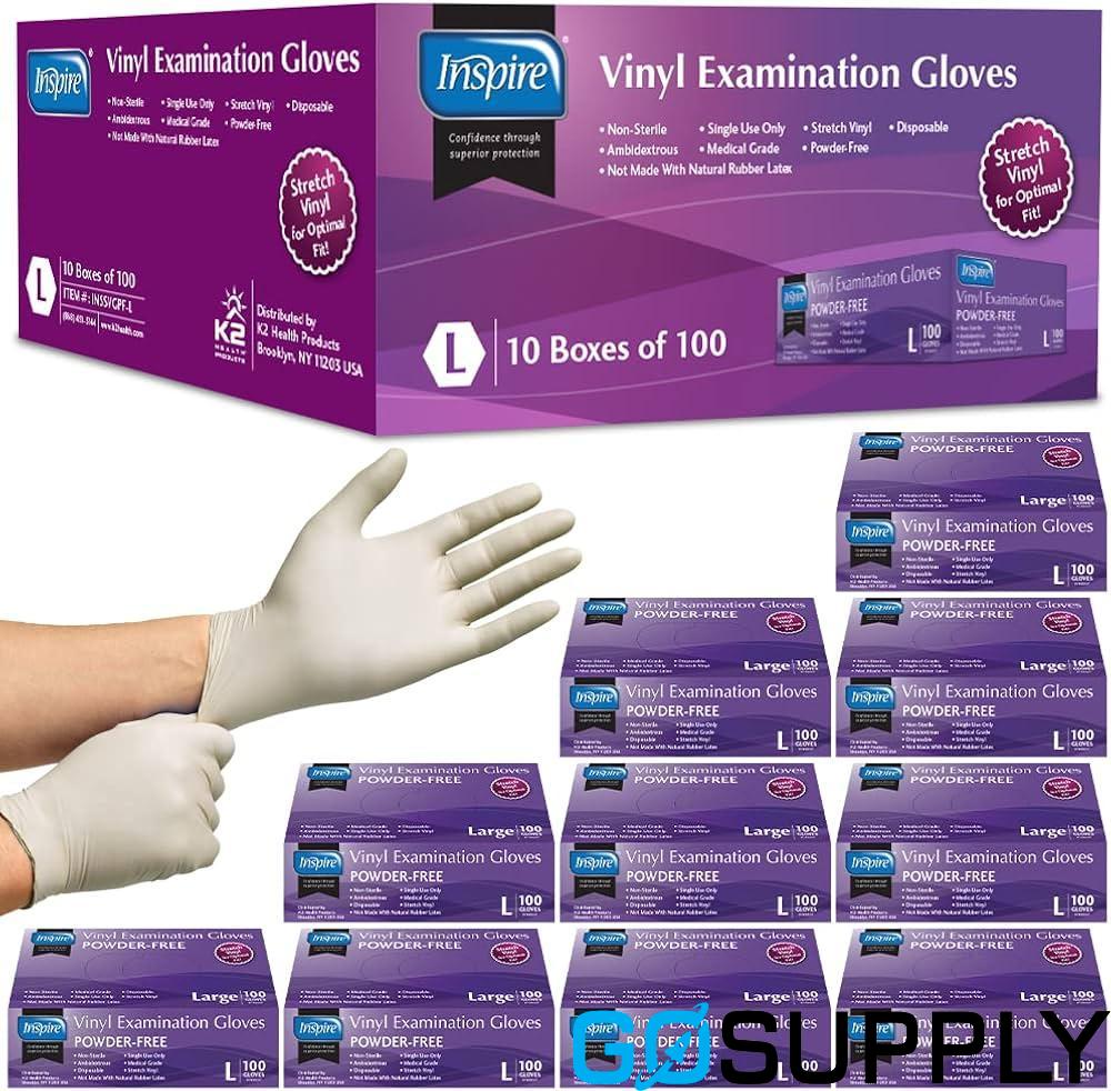 Exam Gloves Stretch Vinyl Large - Thumbnail 2