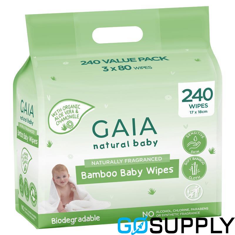 GAIA Natural Baby Bamboo Wipes - Main Image