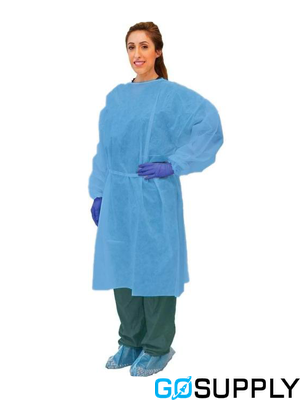 GOWNS FLUID RESISTANT LONG-SLEEVED BLUE - Thumbnail 3