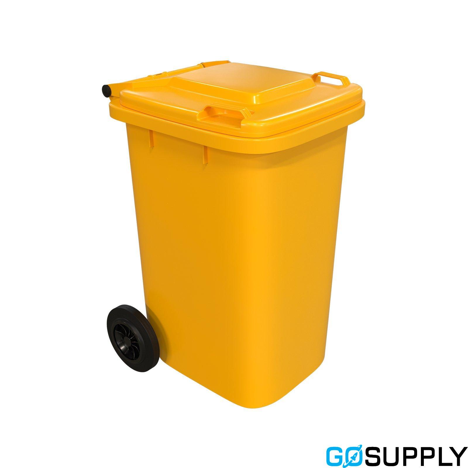 Handy 100L Yellow Wheelie Bin - Thumbnail 2
