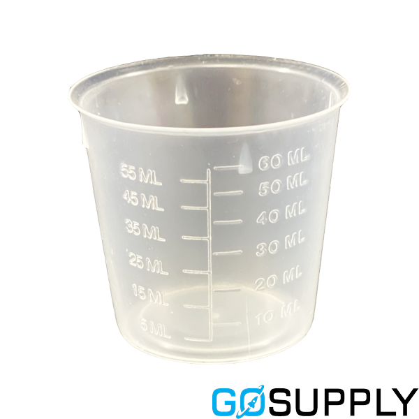 60mL Clear Plastic Medicine Measuring Cup - Thumbnail 2