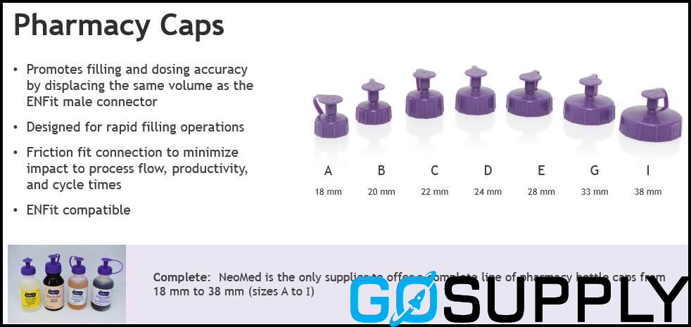 PHARMACY CAP SIZE D 24MM ENFIT PURPLE - Main Image