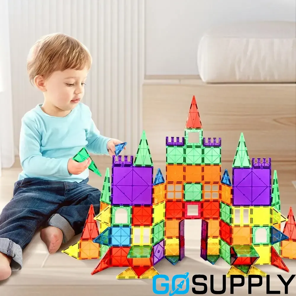 Playpals 120PCS Kids Magnetic Tiles Blocks - Thumbnail 3