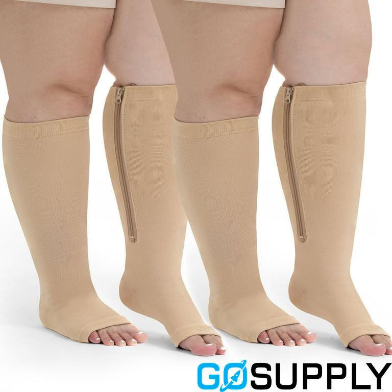 Plus Sized Open Toe Compression Socks - Main Image