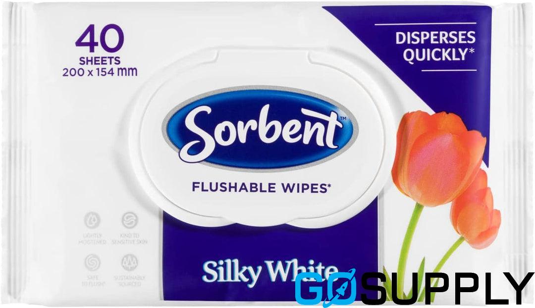 SORBENT SILKY WHITE WIPES 40S Flushable - Thumbnail 4