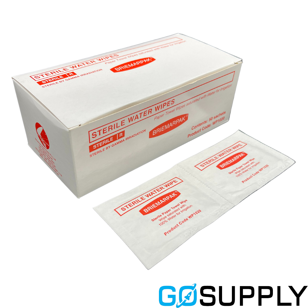 STERILE WATER WIPE SACHET PACK 50 - Main Image