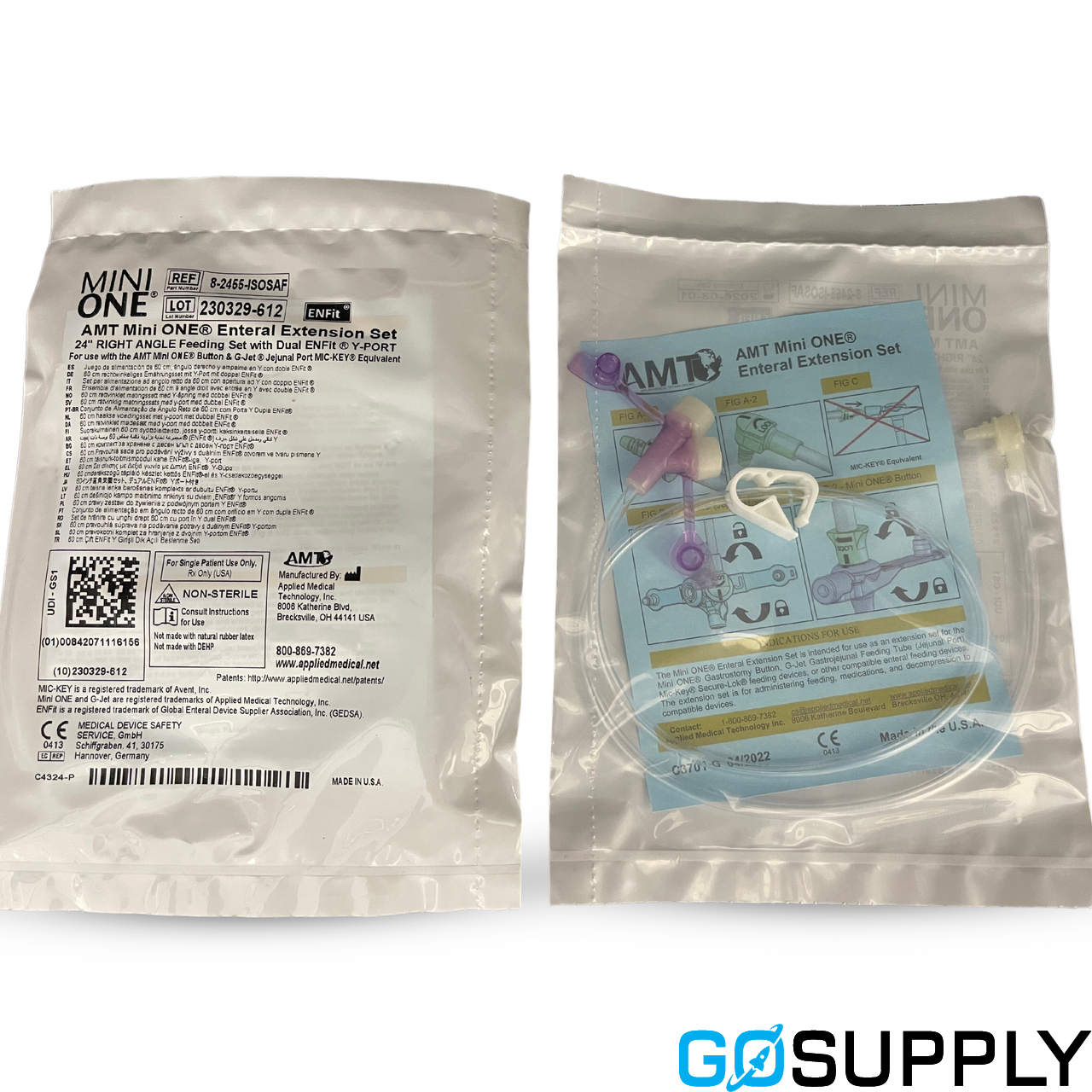 AMT 24″ RA Dual ENFit® Y-Port Extension Set - Main Image
