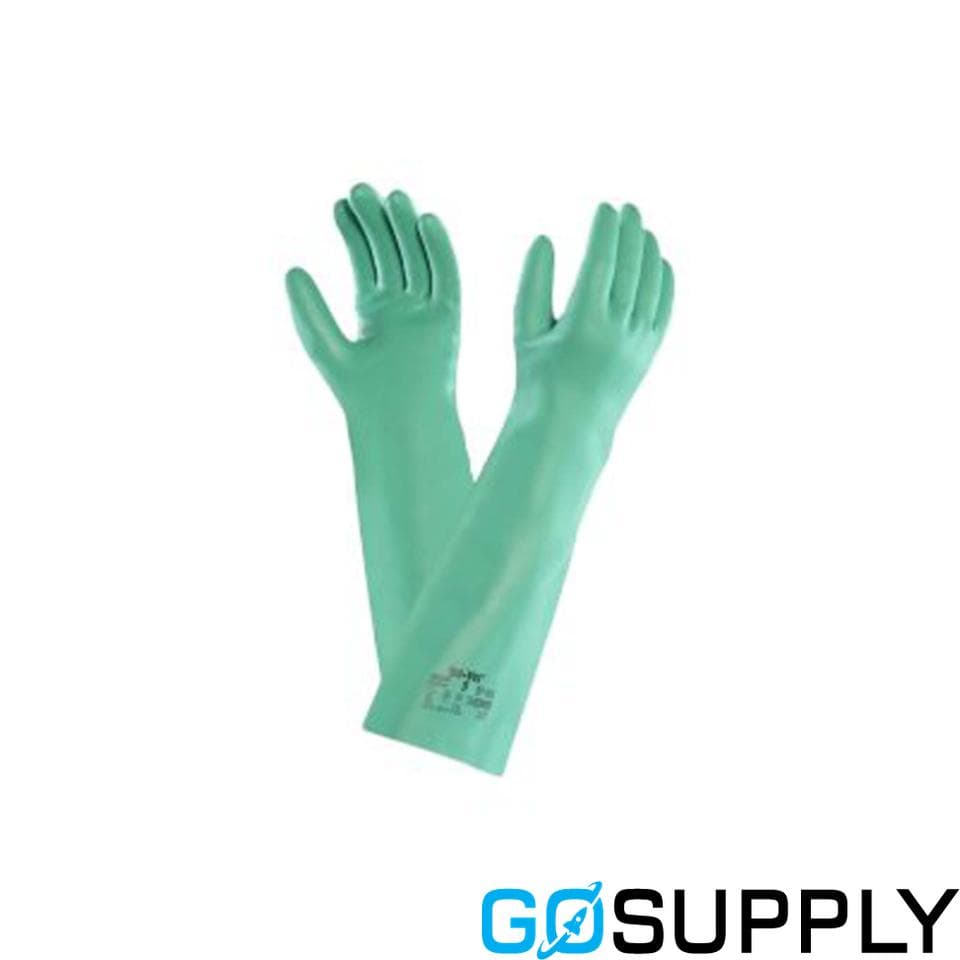Alphatec Solvex 37-185 Nitrile Gauntlet Green Gloves - Main Image