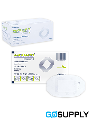 AsGUARD Clear+ Film Island Waterproof Sterile Dressing - Main Image