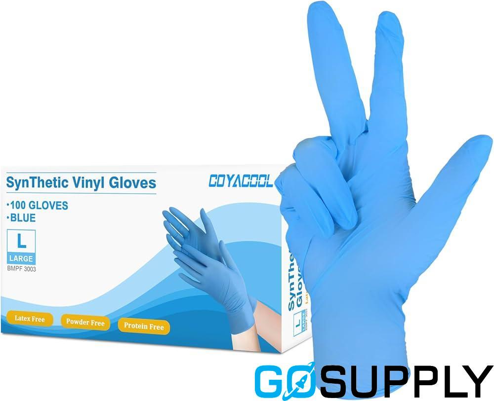 Blue Vinyl Gloves Powder Free (Food Grade) - Main Image