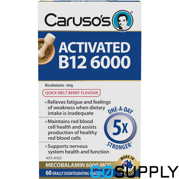 Carusos Activated B12 6000 60 Tablets - Main Image