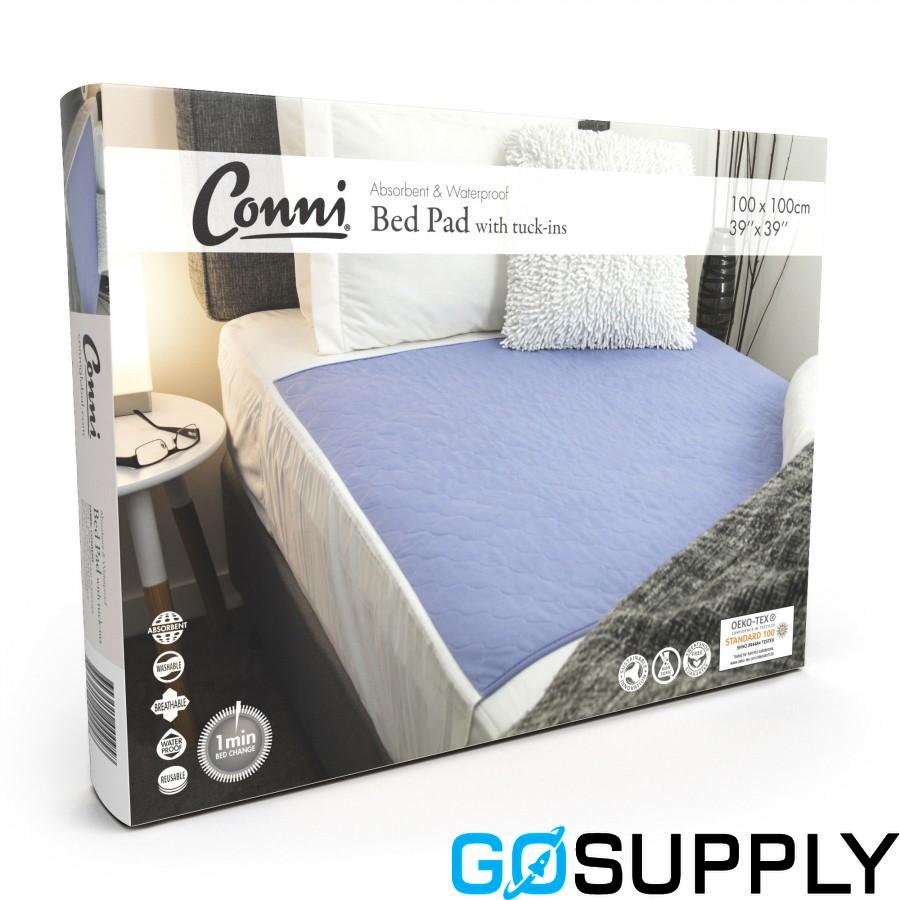 Conni Max Waterproof Bed Pad with Tuckins 1x1m 2400ml Mauve - Main Image