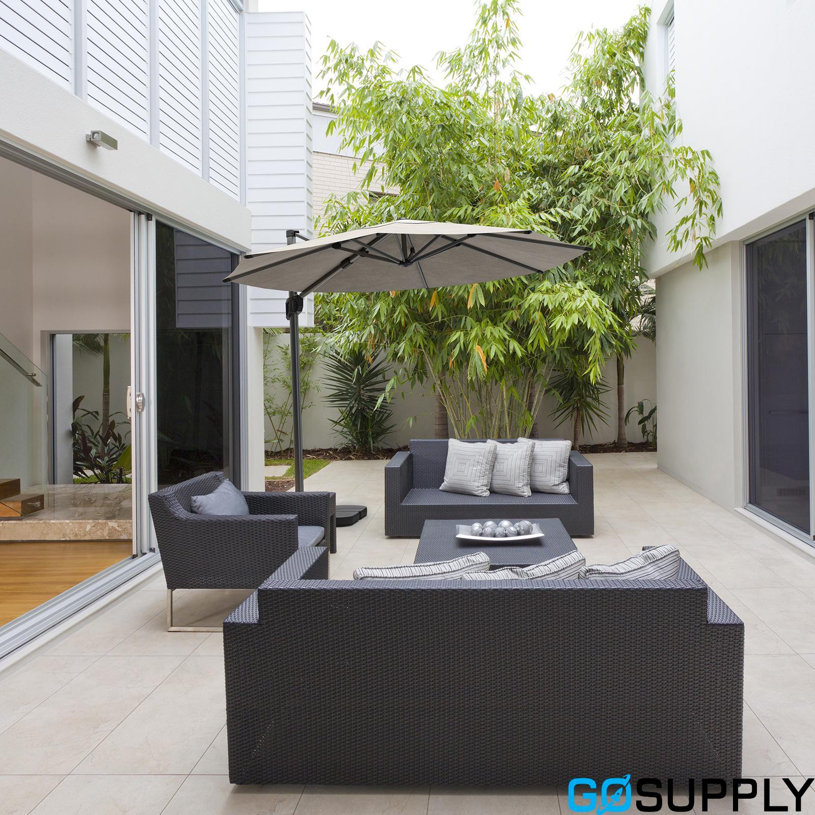 Coolaroo 2 x 3m Charcoal Rectangle Mindil Cantilever Umbrella - Main Image