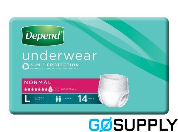 Depend Normal Underwear Large 97 127cm Unisex 850ml White - Main Image