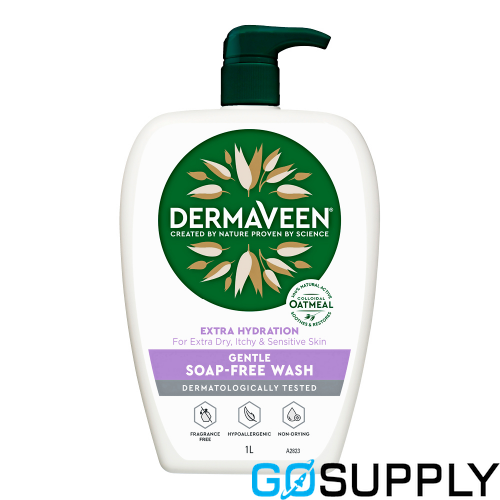 DermaVeen Extra Hydration Gentle Soap-Free Wash for Extra Dry, Itchy & Sensitive Skin 1 L - Main Image
