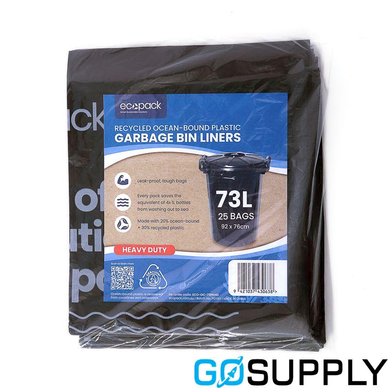 Ecopack 73L Recycled Garbage Bags - Ocean Bound - All Purpose - Main Image