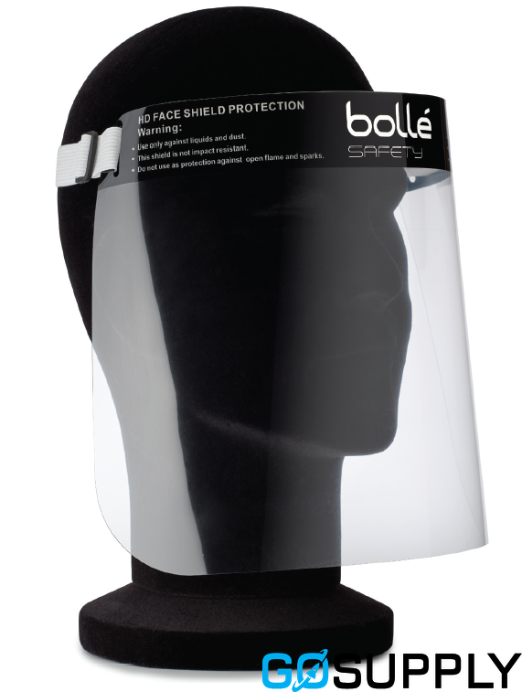 FACESHIELD BOLLE DSF4 CLEAR AF PET VISOR WITH HEADBA - Main Image
