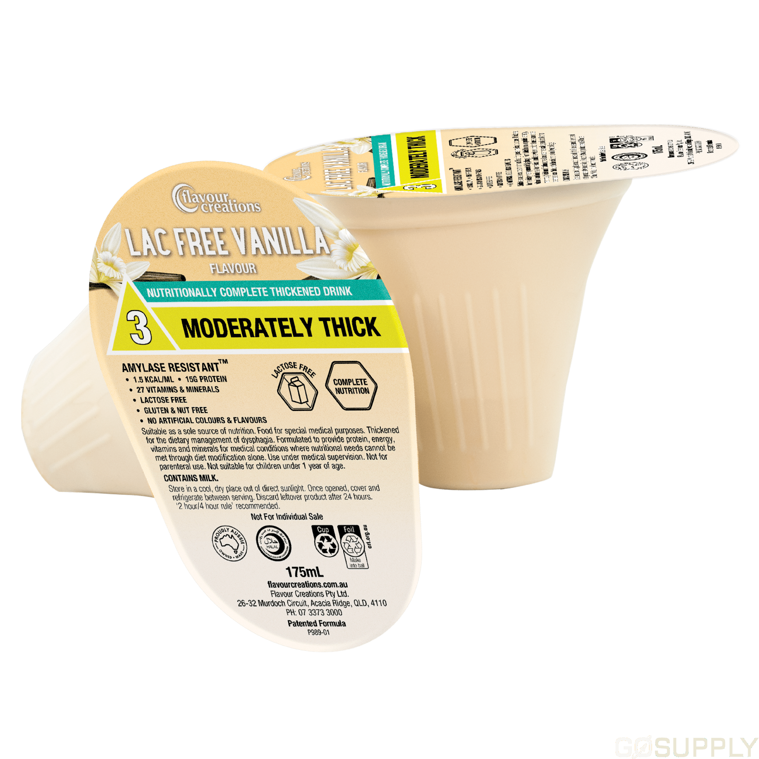 Flavour Creations Creamy Lactose Free Vanilla LV3 Moderately Thick - Main Image
