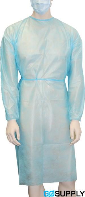 GOWNS FLUID RESISTANT LONG-SLEEVED BLUE - Main Image
