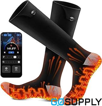 Heated Socks APP Control 6000mAh*2 Battery Rechargable, Working 10 Hours, Electric Heated Washable SOcks - Main Image