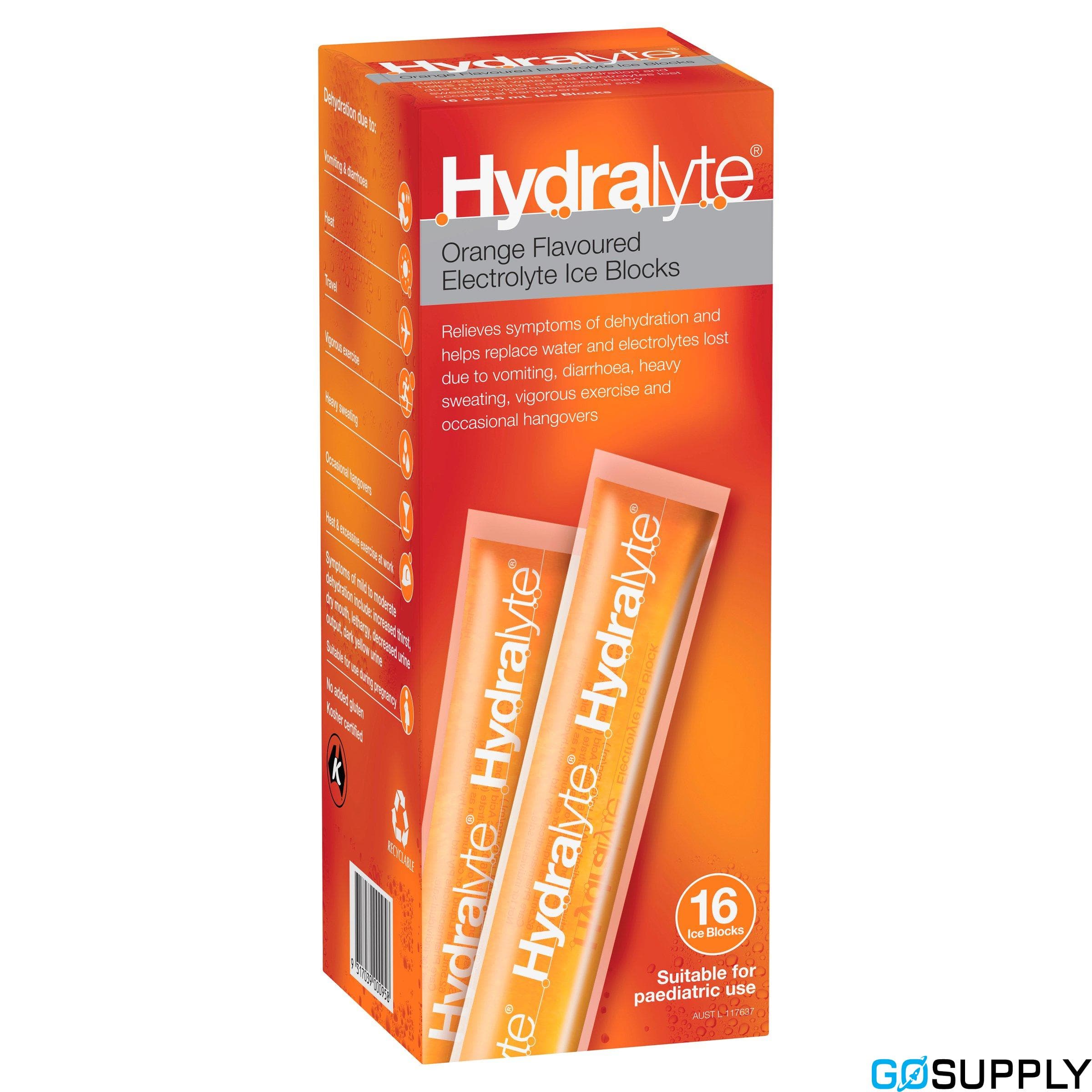 Hydralyte Orange Flavoured Electrolyte Ice Blocks - Main Image