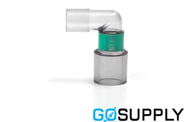 Intersurgical Alterna Reprocessable Elbow Connector Clear 15M - 22M/15F - Main Image