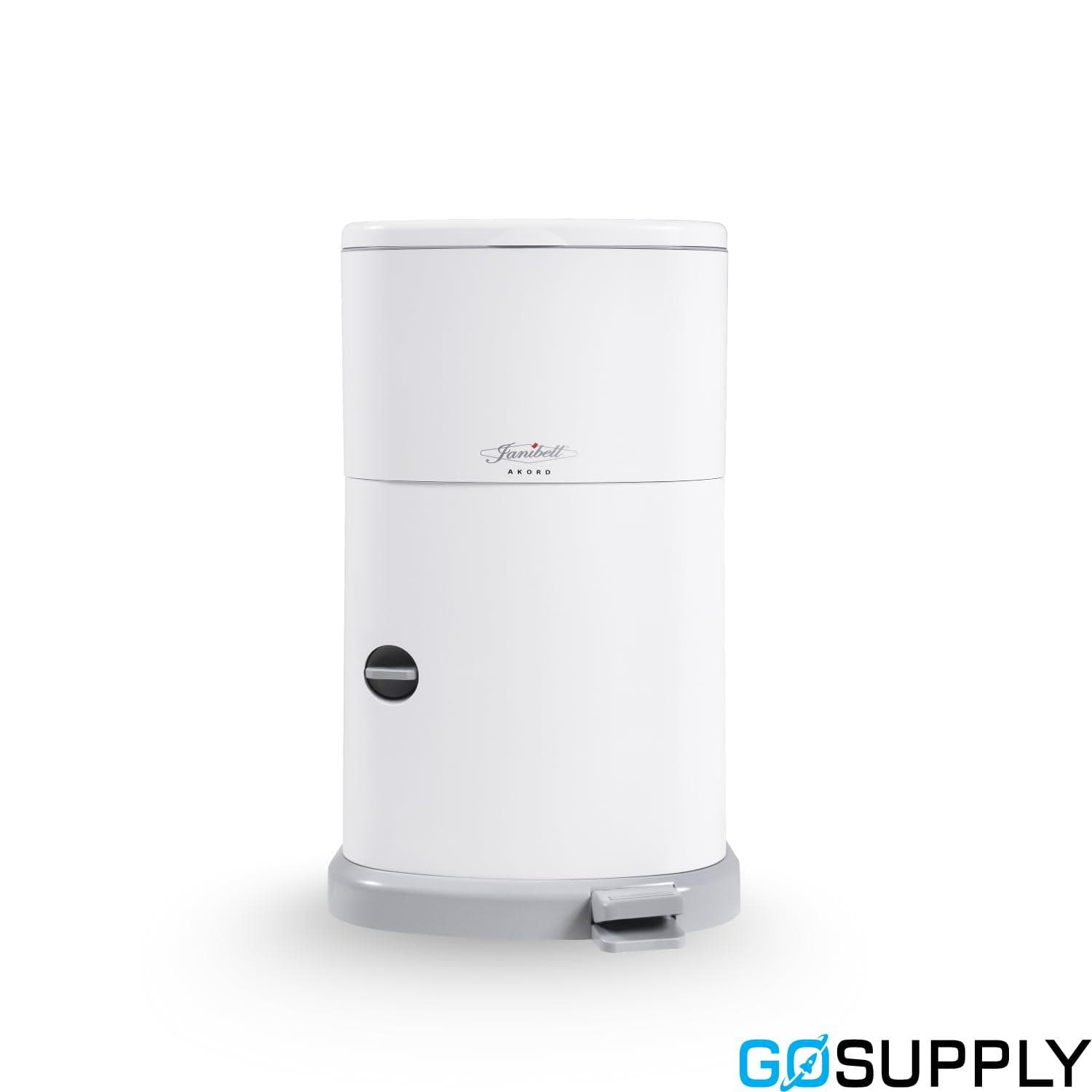 Janibell Akord Slim Adult Diaper Disposal System 7 Gallon Odor Locking Double-Sealed Adult Diaper Pail with Hands-Free Foot Pedal - Main Image