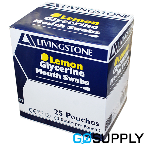 LIVINGSTONE LEMON GLYCERINE MOUTH SWABS - Main Image