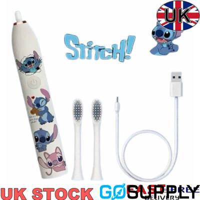 Lilo & Stitch Ultrasonic Electric Toothbrush Cartoon Charging With 2 Brush Heads - Main Image