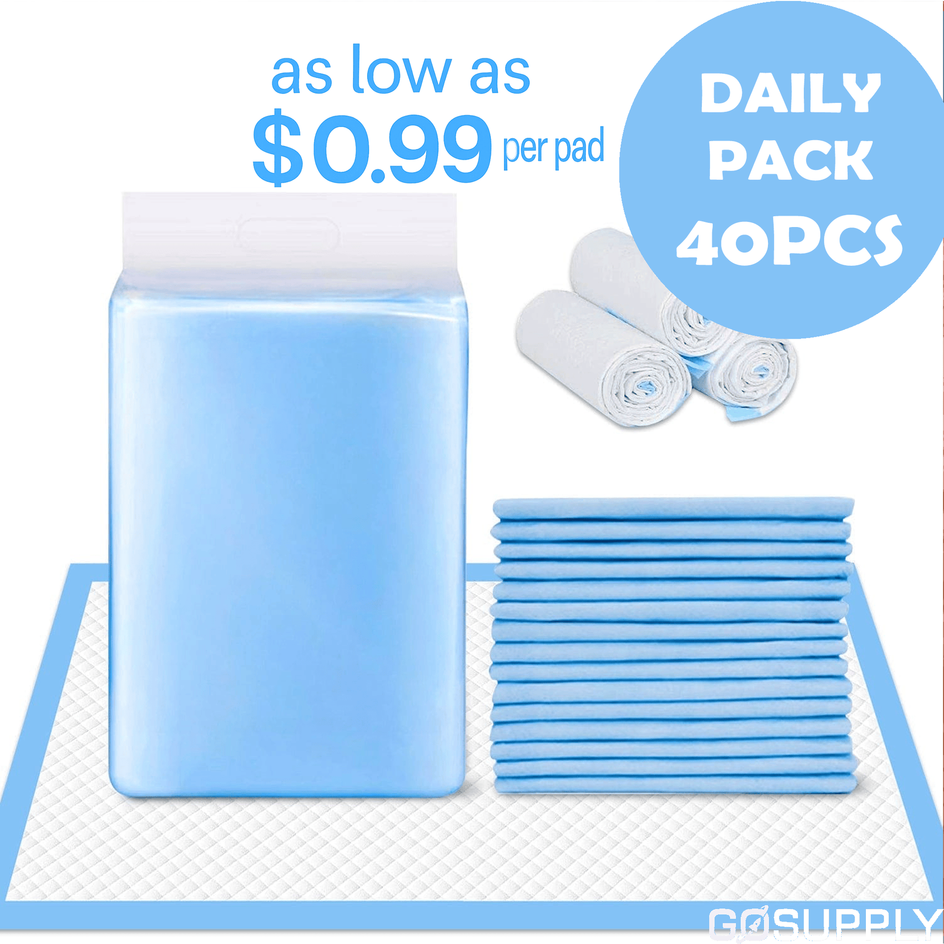 Living Today 90 x 60cm Adult Disposable Bed Underpads - Main Image
