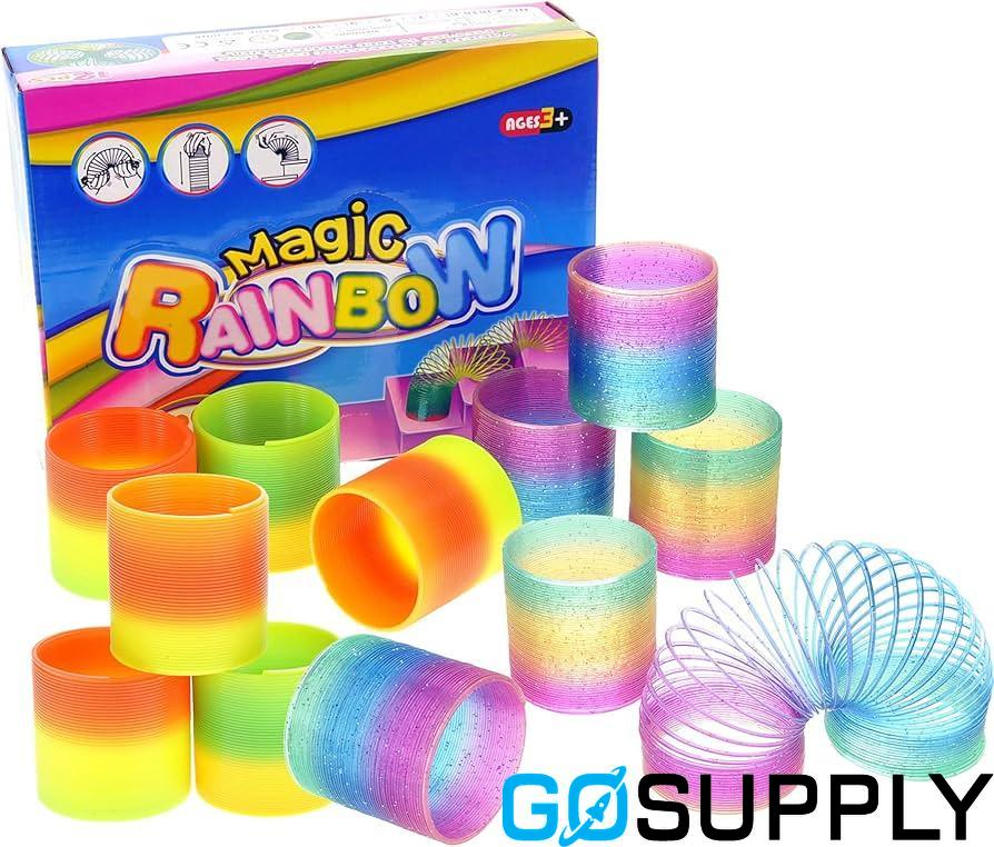 Mini Rainbow Neon Colour Plastic Magic Spring Slinky Slinkie Kids Toy - Main Image