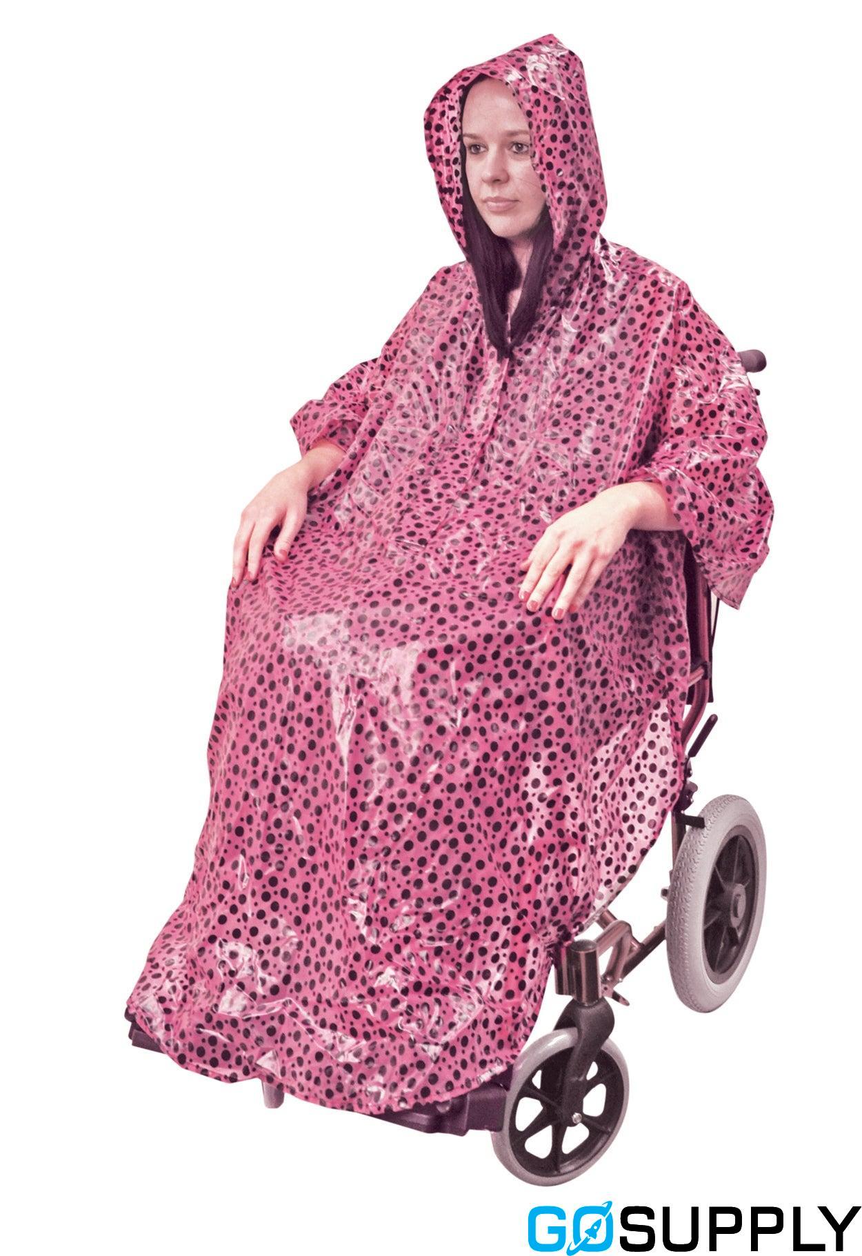 Pink Polka Dot Wheelchair Poncho - Main Image