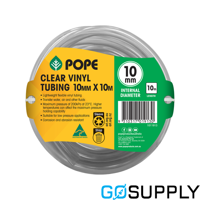 Pope 10mm x 10m Clear Vinyl Tubing - Main Image