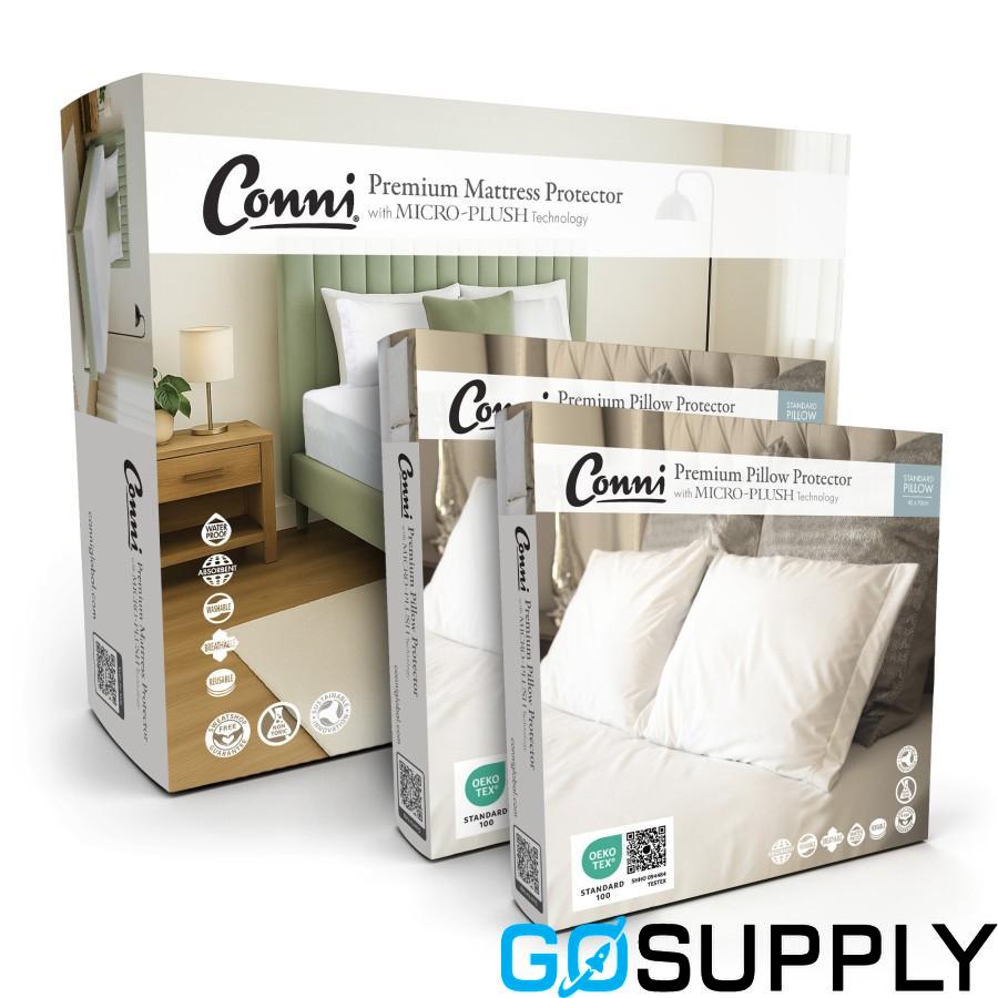 Premium Waterproof Mattress Protector - with Micro-Plush Technology with 2 Waterproof Pillow Protectors - Charcoal - Main Image