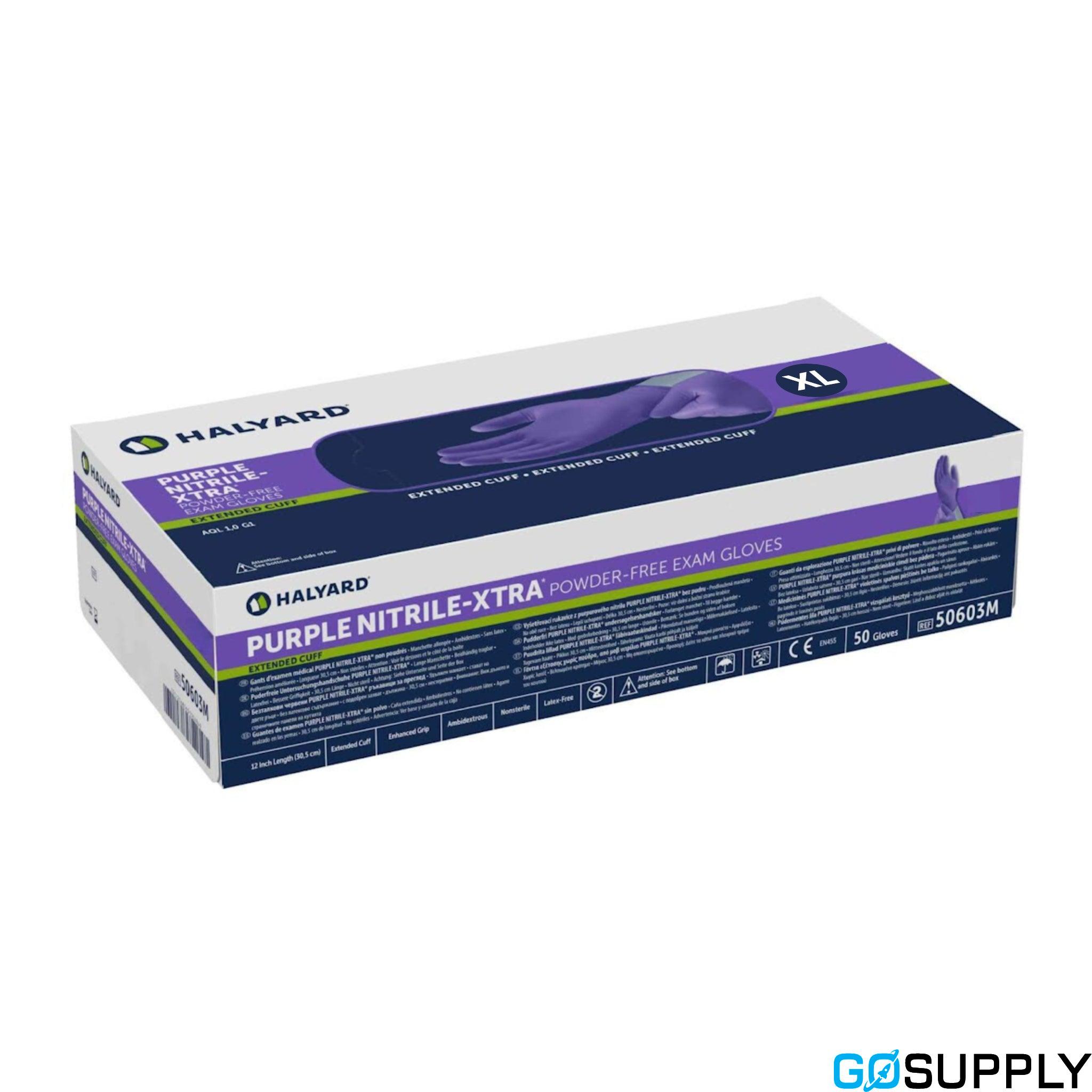 Purple Nitrile Xtra Length Exam Glove XL (box of 50) - Main Image