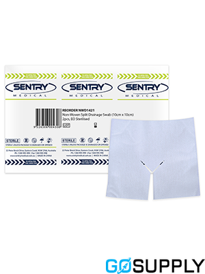 Sterile Non-Woven Y- Split Drainage Swab 10x10cm – Pkt/50 - Main Image