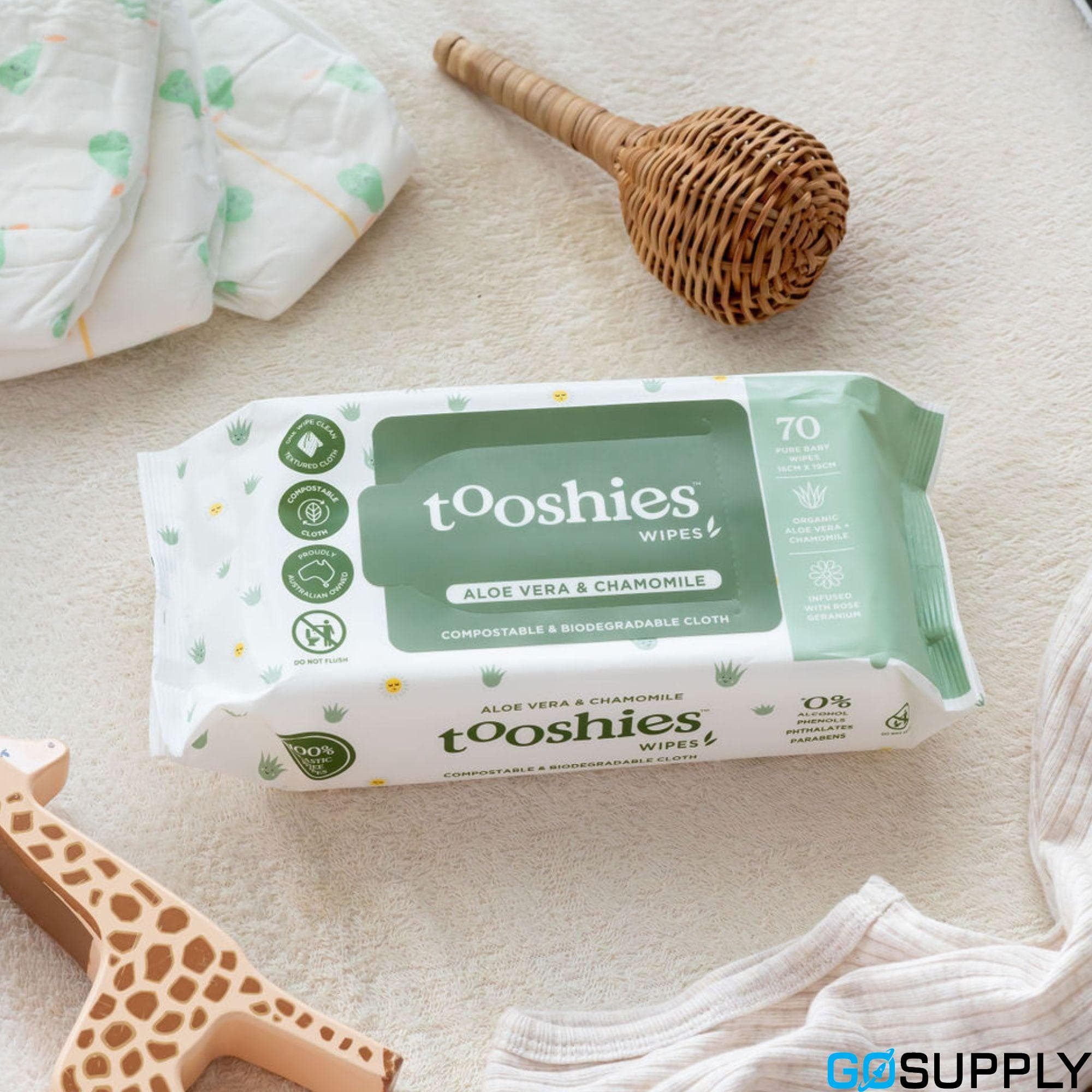 Tooshies Pure Baby Wipes Aloe Vera & Chamomile - Main Image