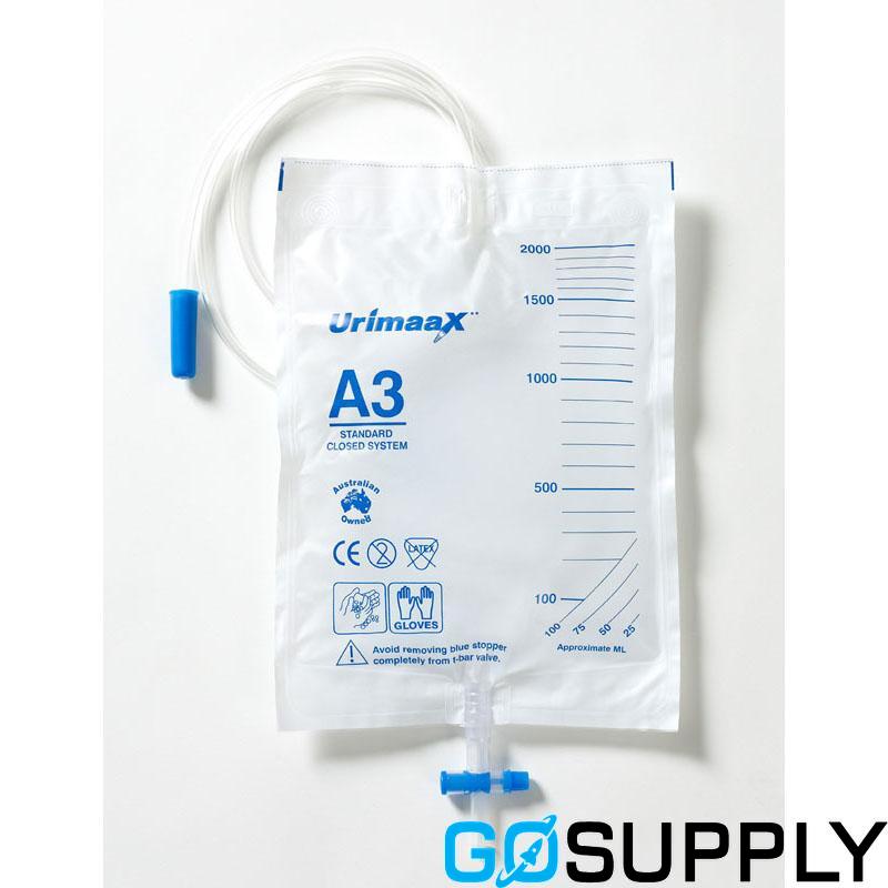 Urimaax Drainage Bag with Bottom Drain T-Bar - Main Image