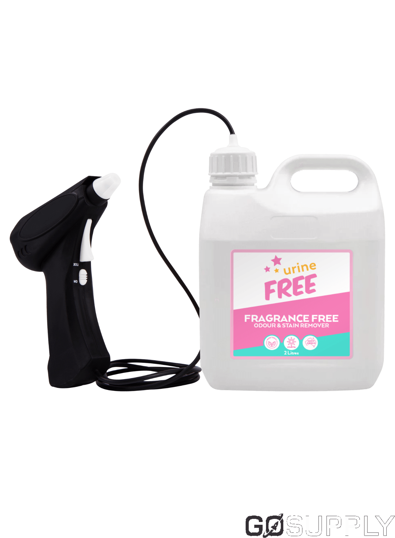 Urine Stain & Odour Remover Medium Bottle & Battery Sprayer - Main Image